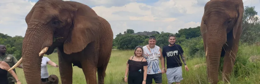 picture of people with an elephant